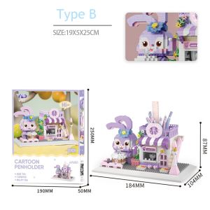 Mainan Blok Balok Susun Building Bricks Tempat Pensil Kartun Mainan Balok Pen Holder Seri