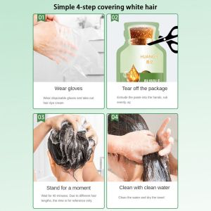 🍁LOCAL SHIP🍁Bubble Hair Dye Cream Natural Plant Bubble Hair Dye Long-lasting Hair Color Convenient Covering white hairAnd Effective Hair Coloring Shampoo 10pcs