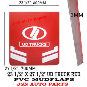 J130S13 PVC MUDFLAPS 23 1/2" X 27 1/2" RED UD TRUCK EMBLEM FOR TRAILER LORRY TRUCK
