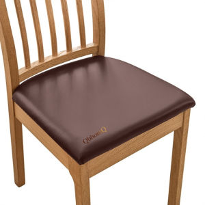 Waterproof PU Fabric Chair Cushion Covers Soild Colors Elastic Seat Case Cover Removable Cushion Protector For Home Hotel Banquet Dining Living Room