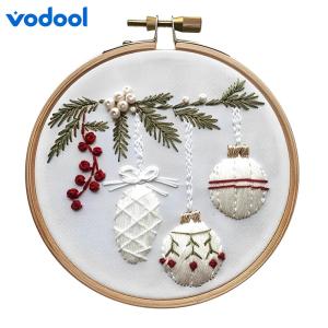 VODOOL Holiday Cross Stitch Embroidery Kit with Vibrant Thread Colors and Beginner-Friendly Instructions for Festive Decor