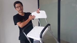 LZD E-Commerce Disabled Elderly Aluminum Alloy Bath Stool Bathroom Shower Chair Women Non-Slip Foot Stool with Backrest