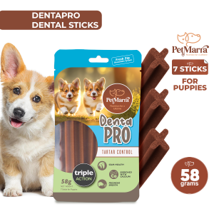 PetMarra DentaPro Puppy Dog Treats 7 Dental Sticks 58g puppies snacks dental dogs pet food all breed