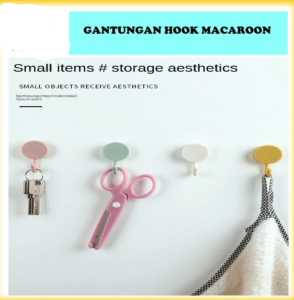 Gantungan tempel mini macaroonj hook gantung tempel dinding tembok kamar mandi