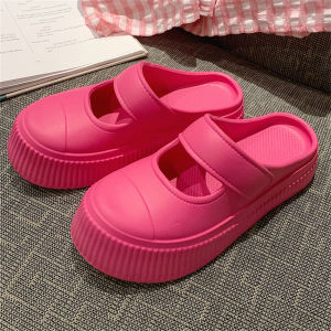 [Free Shipping] New Thick-Soled Simple Solid Color Closed-Toe WomenS Summer Casual Outdoor Eva Fashion Slippers