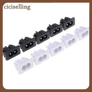 [ciciselling] 5Pcs AC250v 2.5a iec320 c8 male 2 pins power inlet socket connector