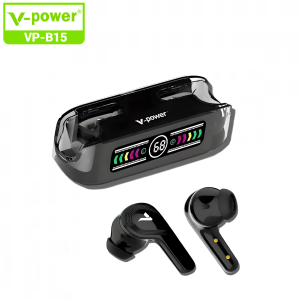 V-POWER TWS-B15 Bluetooth V5.3 True Wireless Stereo -Super Bass Earphone w/ HD Calling Microphone