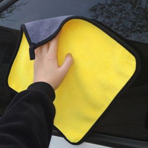 Khăn Vải Vuông Lau Xe Nội Ngoại Thất Ô Tô Chuyên Dụng 30x30cm Chất Liệu Siêu Thấm Microfiber Không Sơ Rối 2 lớp OMINO Chính Hãng