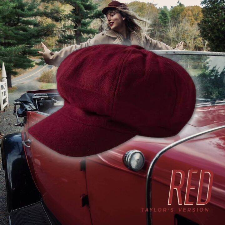 Red best sale newsboy cap