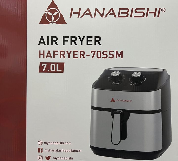 Hanabishi Air Fryer 7 liters HAFRYER70SSM Manual Black/Stainless