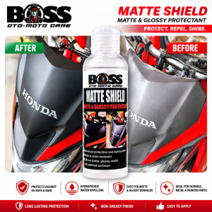 BOSS MATTE SHIELD ARMOR MATTE COAT 100ml MATTE & GLOSSY PLASTIC TRIM AND FAIRINGS MOTORCYCLE CAR CERAMIC NANO COATING