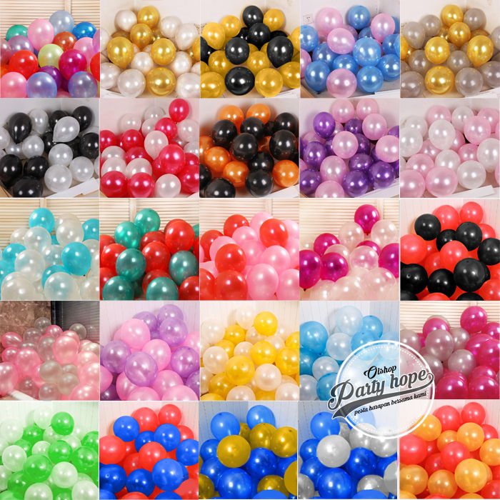 Balon Latex Metalik Kombinasi 2 Warna / Balon Warna Warni Metalik