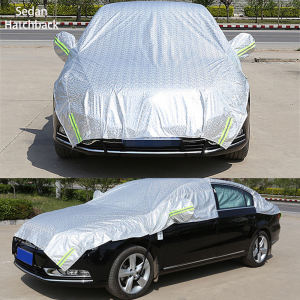 Half Car Cover Sedan Waterproof Sun UV Rain Dust Resistant Protection Suitable for Hatchback SUV Sedan