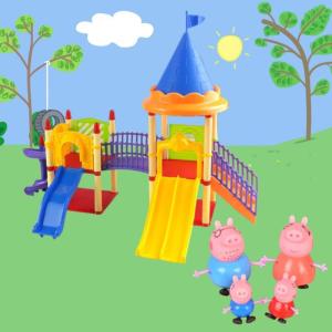 Childrens Play House Toy Double Sided Villa with Desk Classroom School Bus 25 Small Dolls Playset