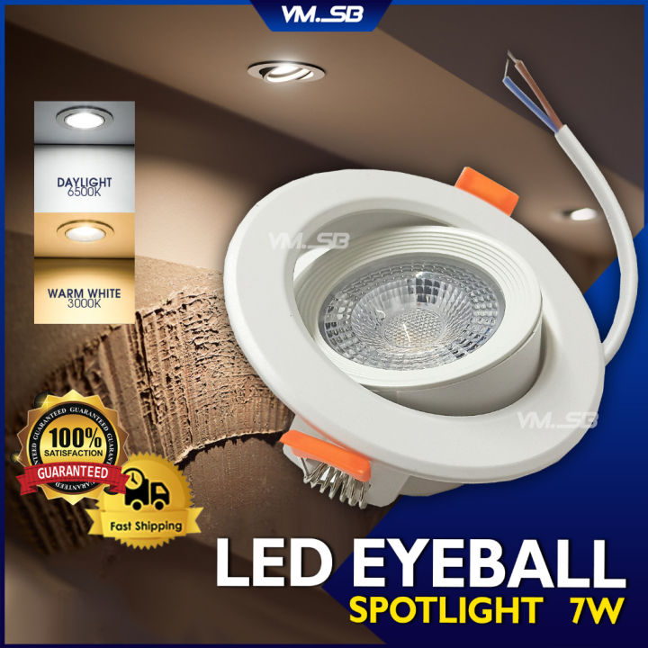 7W LED Eyeball Recessed Spotlight Downlight Home Lighting Room Ceiling ...