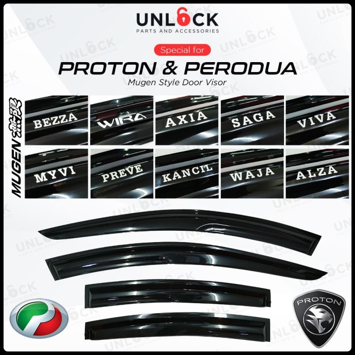 UNLOCK🔓 (4 PCS) Mugen Style Window Door Visor Kancil Alza Bezza Waja ...
