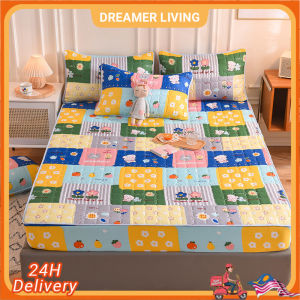 Dreamer Living Breathable Mattress Cadar Fitted Bedsheet Single/Queen/King Bedsheet Mattress Protector Pelindung Tilam 床单