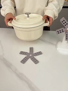 Keranixy Silicone Trivet Mat Windmill Shape Heat Resistant Non Slip Table Kitchen Pot Bowl Coaster Easy Clean