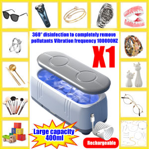 Remove 10 years of stains Ultrasonic cleaner High-Frequency Vibration Spectacle cleaner Glass cleaner Portable Dentures cleaner 360° all-round stain removal Washing Jewelry/Glasses/Watch /Makeup brushes 超聲波清洗機