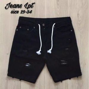 CELANA PENDEK JEANS SOBEK PRIA COWOK DEWASA HITAM CELANA PENDEK DISTRO CELANA PENDEK KOREAN STYLE