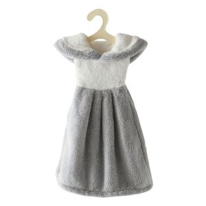 XIN52 Phòng tắm Giặt bát đĩa Dễ thương Coral Fleece Treo Quần áo nhỏ Mềm mại Vải cầm tay Khăn sợi nhỏ Khăn lau bát đĩa gia đình Khăn tay