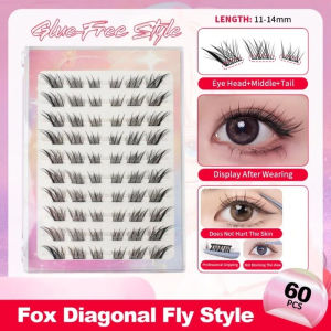 5D 10 Rows Glueless False Eyelashes Transparent Adhesive Strips Natural Voluminous & Curly Lashes New Upgraded Softer Lashes