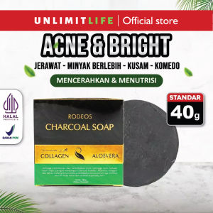 RODEOS MEN Charcoal Soap 40Gr Mencerahkan Detoks Kulit Sabun Wajah Pria