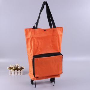 🇸🇬 Foldable Trolley Bag With Wheels and Handle Shopping Grocery Market Supermarket Marketing Groceries Travel For Elderly Mother Gift Waterproof Lightweight Portable Convertible Collapsible Fold Mini Small Pouch Size Folding Shoulder Carrier Bag Cart