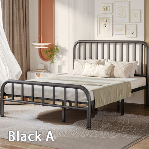 Nordic Iron Bed Frame Metal Single/Double 100/120/150/180cm Black/Gold high Load-bearing Bedroom Bed Frame Queen Size