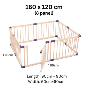 [SG] IMP HOUSE JollyBaby Solid wood indoor playpen 120x180cm / Playmat 4mm thickness Baby Safty Play Yard
