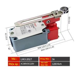 Công tắc hành trình thước Tay gạt lò xo bi nhấn loại tốt DELIXI LXK3 JLXK1-511