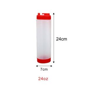 NOBLELYN 16oz 20oz 24oz Sauce Bottles Double Head Big Capacity Squeeze Bottles  Portbale Tomato Catchup Dispenser Picnic Cooker