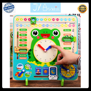 Early Learning Wooden Clock Skill Calendar Memory Game Kid Toys Math Toys Mainan Math Mainan Memori Mainan Kanak Kanak