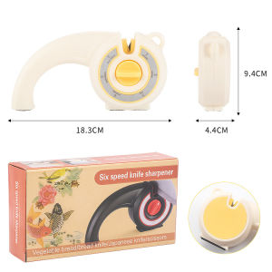 🇸🇬 [In Stock] 6-stage circular manual kitchen knife sharpener whetstone household multi-function scissors sharpening too