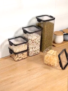 Airtight Food Storage Food Organizer Multigrain Storage Container Plastic Transparent Sealed Cans High Quality 厨房收纳盒密封罐