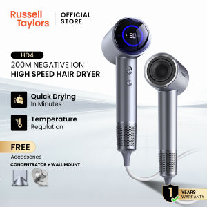 Russell Taylors Ion Essence High Speed Hair Dryer FREE Concentrator + Wall Mount HD4