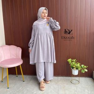 Setelan Tunik Polos Celana Jumbo Termurah Busui Friendly Wanita One Set Kekinian Terbaru