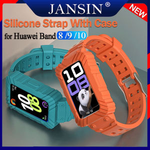 Dây Đeo Silicon Kèm Ốp Lưng Cho Huawei Band 10 9 8 Full Cover Thay Thế Vòng Tay Honor Band 8 9 10 Vòng Tay