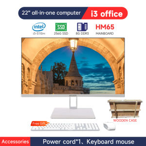 JEAANSP All in One PC 22/24inch Frameless i3-i5-i7 8GB+256GB SSD Full Set Office Compute PC