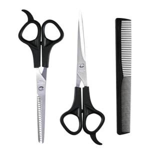 4Pcs Hair Cutting Tools Set Household Hairdressing Scissors Set Hair Thinning Shears Hair Cutting Accesories Barber Scissors Flat Shears Haircut Comb Haircut Cloth Tooth Scissor Hair Styling Tools For Kids Men Women Multi Use Haircut Kit For Home Salon