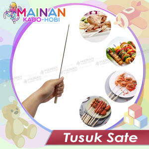 PERLENGKAPAN ACARA TAHUN BARU BBQ BAKAR DAGING BAKSO TUSUK SATE STAINLESS BESI STICK SKEWER 35CM