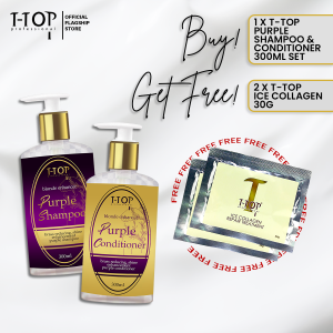 ADD ON PROMO Purple Shampoo + Purple Conditioner 300ml with FREE 2pcs Ice collagen 30g by T-top