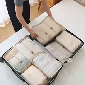 Travel Storage Bags 7-9pcs Waterproof Foldable Zipper Luggage Organizer Travel Essentials Set