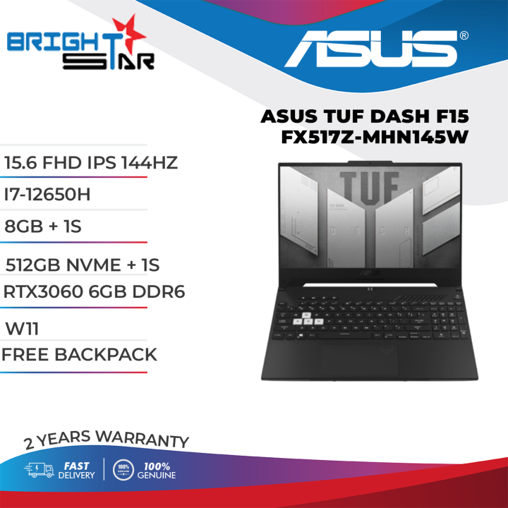 ASUS TUF DASH GAMING F15 FX517Z-MHN145W GAMING LAPTOP (Intel I7