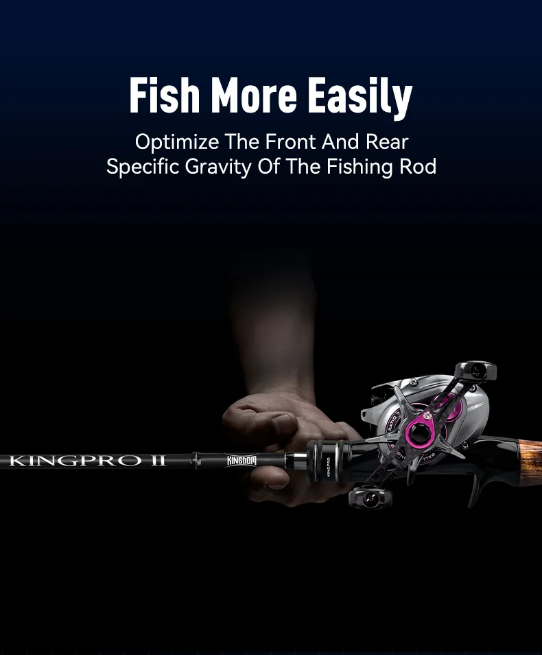 Kingdom KING PRO II Fishing Rod 2 Section Spinning and Casting 24T