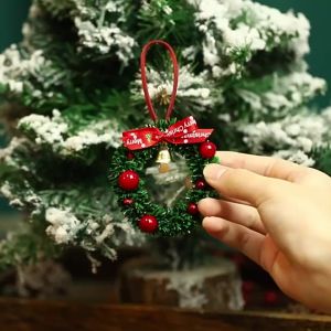 🇸🇬 [ READY STOCK] 8CM Christmas Decoration Mini Wreath Hanging Decor Xmas Tree Wall Gift Bag Decoration SG Stock