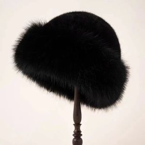 BENYTRO Thicken Fluffy Fur Bucket Hat Warm Cold Plush Fisherman Hat  Ear Protection Winter Hat Women