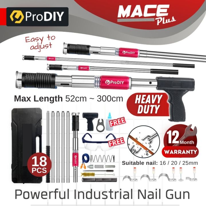 MACE ProDIY Heavy Duty Ceiling Nailer Shooter Manual Rivet Gun Concrete ...