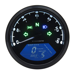 12V 12000RPM Universal Motorcycle Speedometer LCD Digital Tachometer Suitable for 1-4 Cylinder Motorcycle Gauge Indicator Motorcycle Accessories Universal