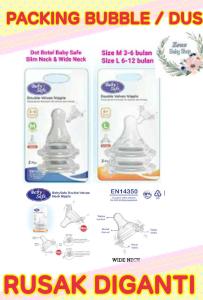 Baby Safe Silicone Nipple Wide Neck Peristaltik Plus Size M / L Dot Babysafe / Dot Bayi Silikon isi 2 pcs